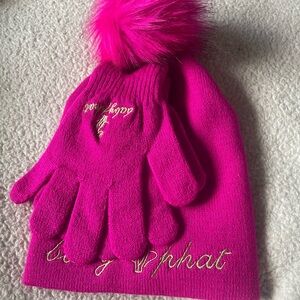 Baby Phat Knit Hat And Gloves Girls New With Tag Pink